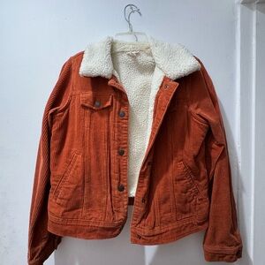 Cat & Jack Women's Teddy Jacket - Rust Orange